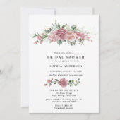 Dusty Pink Floral Bridal Shower Invitation 招待状 (正面)
