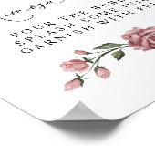 Dusty Pink Floral Bridal Shower Mimosa Bar ポスター (角)