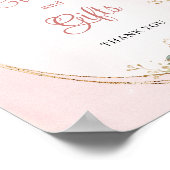 Dusty Pink Floral Cards and Gifts Baby Shower Sign ポスター (角)