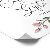 Dusty Pink Floral Cards & Gifts Sign ポスター (角)