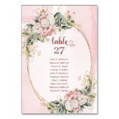 Dusty Pink Floral Eucalyptus Gold Table Numbers テーブルナンバー (裏面)