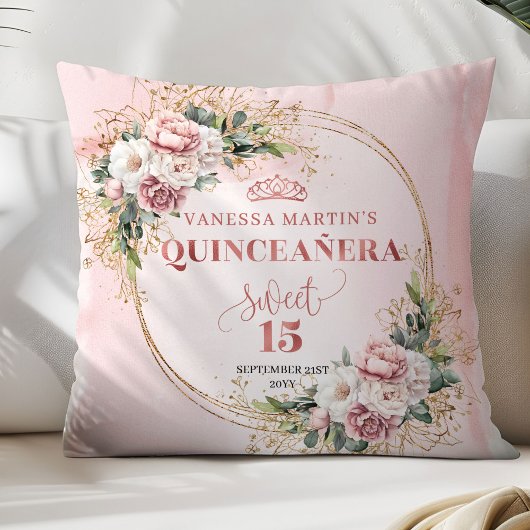 Dusty Pink Floral Eucalyptus Perfect Gift Quince  クッション