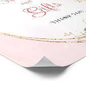 Dusty Pink Floral Greenery Cards and Gifts Shower ポスター (角)