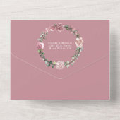 Dusty Pink Floral Wedding オールインワン招待状 (裏面)