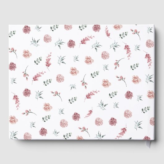 Dusty Pink Floral Wedding ゲストブック (裏面)