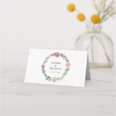 Dusty Pink Floral Wedding プレイスカード (裏面)