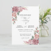Dusty Pink Floral Wedding Invitation 招待状 (スタンド正面)