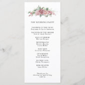 Dusty Pink Floral Wedding Program プログラム (裏面)