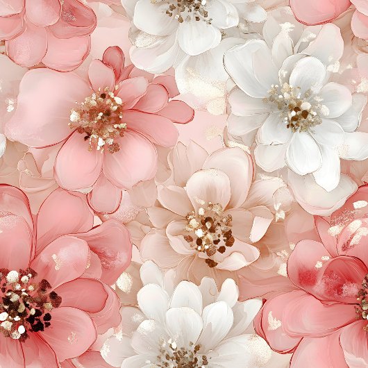 Dusty Pink Gold Flowers Napkins Trendy Custom Name