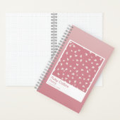 Dusty Pink Gradient Floral Aesthetic Notebook ノートブック (内側)