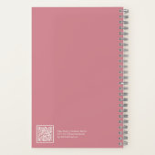 Dusty Pink Gradient Floral Aesthetic Notebook ノートブック (裏面)