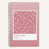 Dusty Pink Gradient Floral Aesthetic Notebook ノートブック (正面)