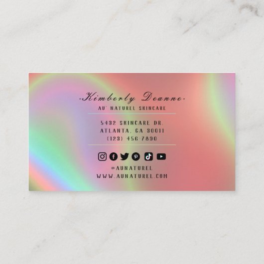 Dusty Pink Holographic 名刺 (裏面)