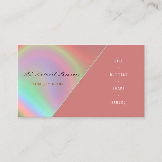 Dusty Pink Holographic 名刺 (正面)