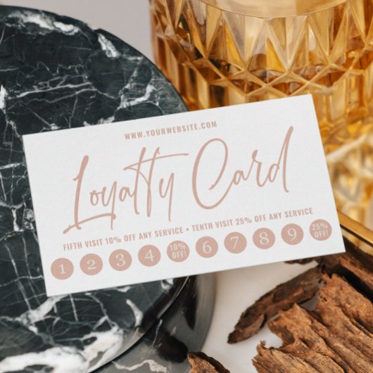 Dusty Pink & Ivory Minimal Typography ロイヤリティカード