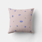 Dusty Pink Japanese Gentian Floral Pattern クッション (裏面)