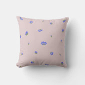 Dusty Pink Japanese Gentian Floral Pattern クッション (正面)