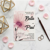 Dusty Pink & Mauve Floral Wedding Invitation 招待状