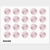 Dusty Pink Mauve Peony Wedding Favor Round Sticker ラウンドシール (シート)