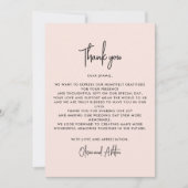 Dusty pink, modern wedding thank you card 招待状 (正面)