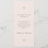 Dusty Pink Monogram Pearl Christian Wedding Menu メニュー (裏面)
