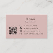 Dusty pink neutral QR code Business Card 名刺 (裏面)