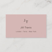 Dusty pink neutral QR code Business Card 名刺 (正面)