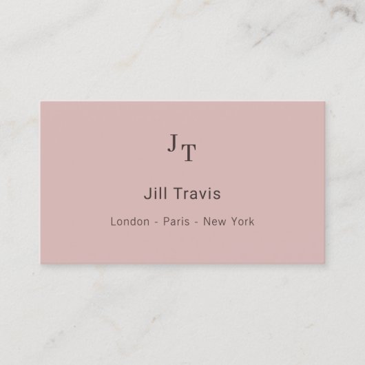 Dusty pink neutral QR code Business Card 名刺 (正面)