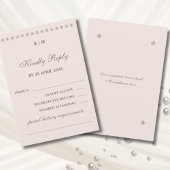 Dusty Pink Pearl Christian Wedding RSVP Card