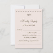 Dusty Pink Pearl Christian Wedding RSVP Card (正面)