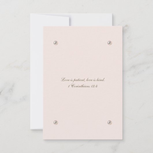 Dusty Pink Pearl Christian Wedding RSVP Card (裏面)