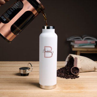  Dusty Pink Personalized Monogram ウォーターボトル