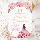 Dusty Pink Princess Floral Quinceañera Program プログラム