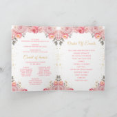 Dusty Pink Princess Floral Quinceañera Program プログラム (内部)