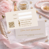 Dusty pink QR customer client appointment card 割引カード