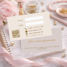 Dusty pink QR customer client appointment card 割引カード