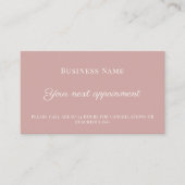Dusty pink QR customer client appointment card 割引カード (正面)