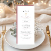 Dusty Pink Religious Cross Girl First Communion メニュー