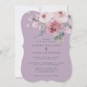 Dusty Pink Rose Fair Orchid Wedding 招待状 (正面)