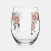  Dusty Pink Rose Wedding Toast Wine Glass ステムなしワイングラス (右)