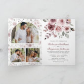 Dusty Pink Roses All in One QR Code Wedding 招待状 (内部)