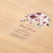 Dusty Pink Roses Bridal Shower アクリル招待状 (レイダウン)