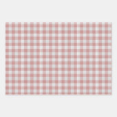Dusty Pink Rustic Gingham ラッピングペーパーシート (正面)