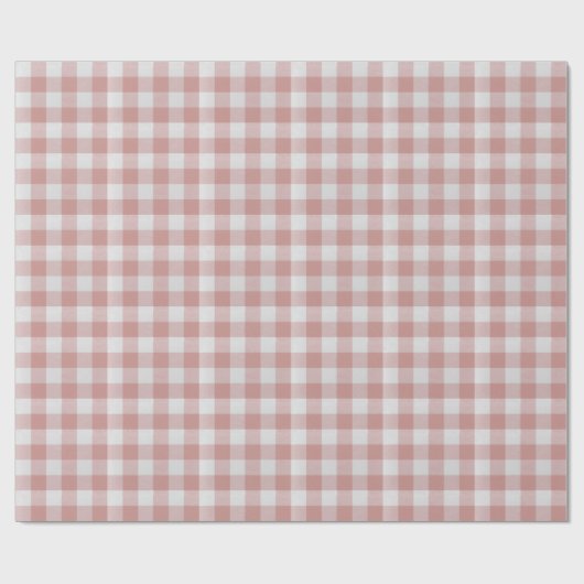 Dusty Pink Rustic Gingham ラッピングペーパー (フラット)