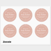 Dusty Pink Script Handmade Body Butter Label ラウンドシール (シート)