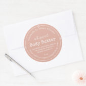 Dusty Pink Script Handmade Body Butter Label ラウンドシール (封筒)