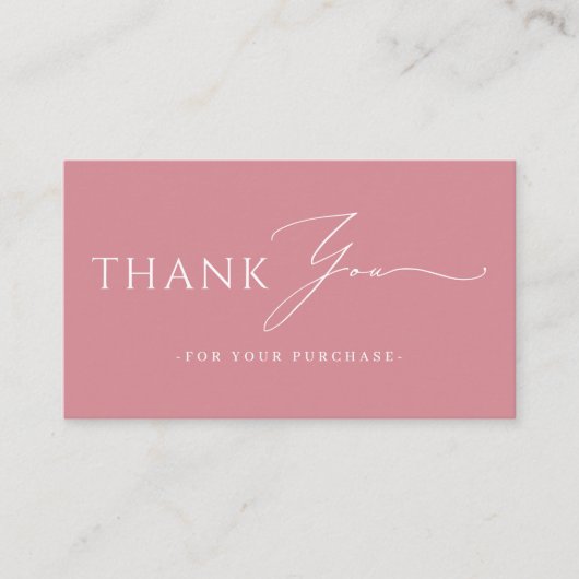 Dusty Pink Thank You QR Code Website 名刺 (正面)