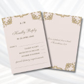 Dusty Pink Victorian Christian Wedding RSVP Card