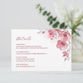 Dusty Pink Watercolor Flower Details エンクロージャーカード (スタンド正面)