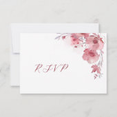 Dusty Pink Watercolor Wedding 出欠カード (裏面)